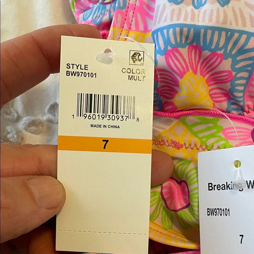 Colorful Floral Kids Bikini Set nwt breaking waves
